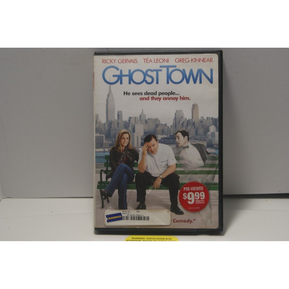 Ghost Town [DVD] Ricky Gervais Supernatural Comedy Film Blockbuster Case